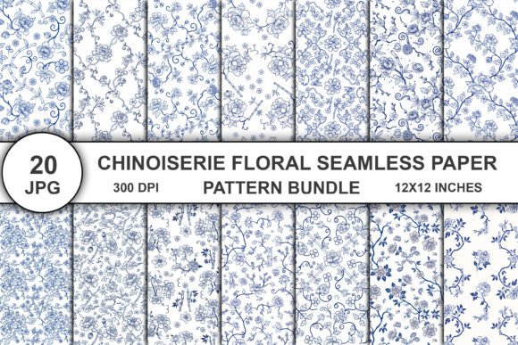 Download Chinoiserie Floral Pattern Bundle - Floral pattern Collection