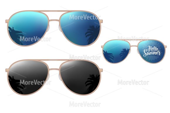 Download Aviator Modern Sunglasses with Palms - Modern Collection