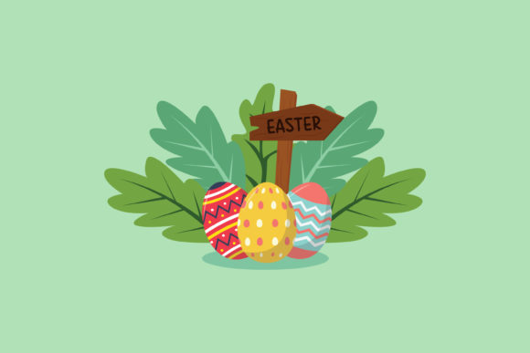 Download Easter Eggs Green Leaf Illustration - Easter egg Collection