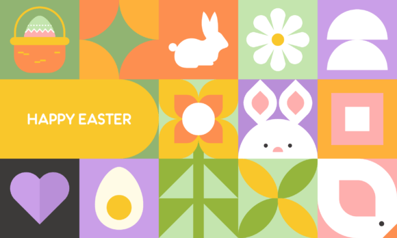 Download Trendy Modern Colorful Easter Pattern - Modern Collection