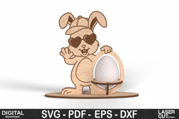 Download Cool Bunny Easter Egg Holder SVG - Easter egg Collection