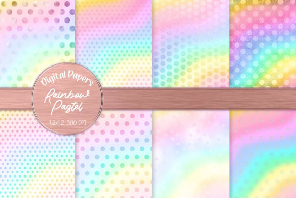 Download Metallic Pastel Rainbow Polka Dot Design - Polka dot Collection