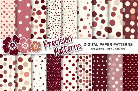 Download Burgundy Pink Polka Dot Digital Paper - Polka dot Collection