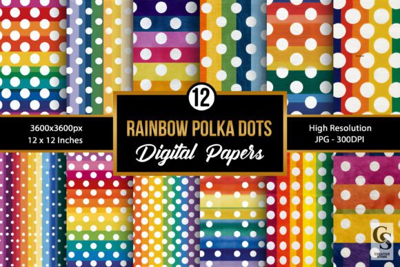 Download Rainbow White Polka Dots Pattern - Polka dot Collection
