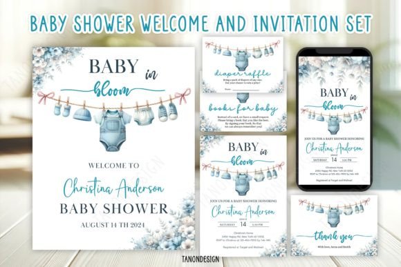 Download Boy Baby Shower Invitation Bundle Set - Premium Resources