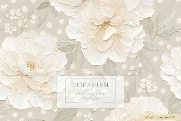 Download White Peony Polka Dot Floral Pattern - Floral pattern Collection